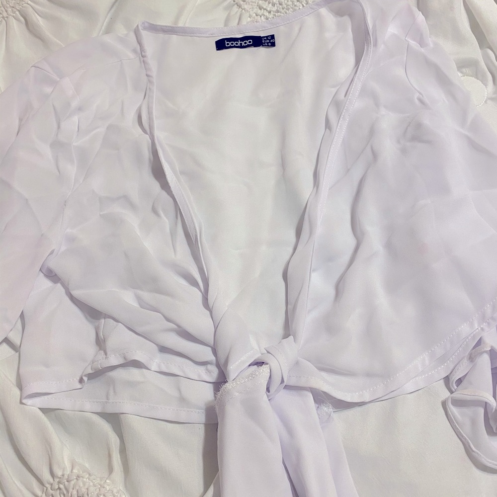 White cropped blouse